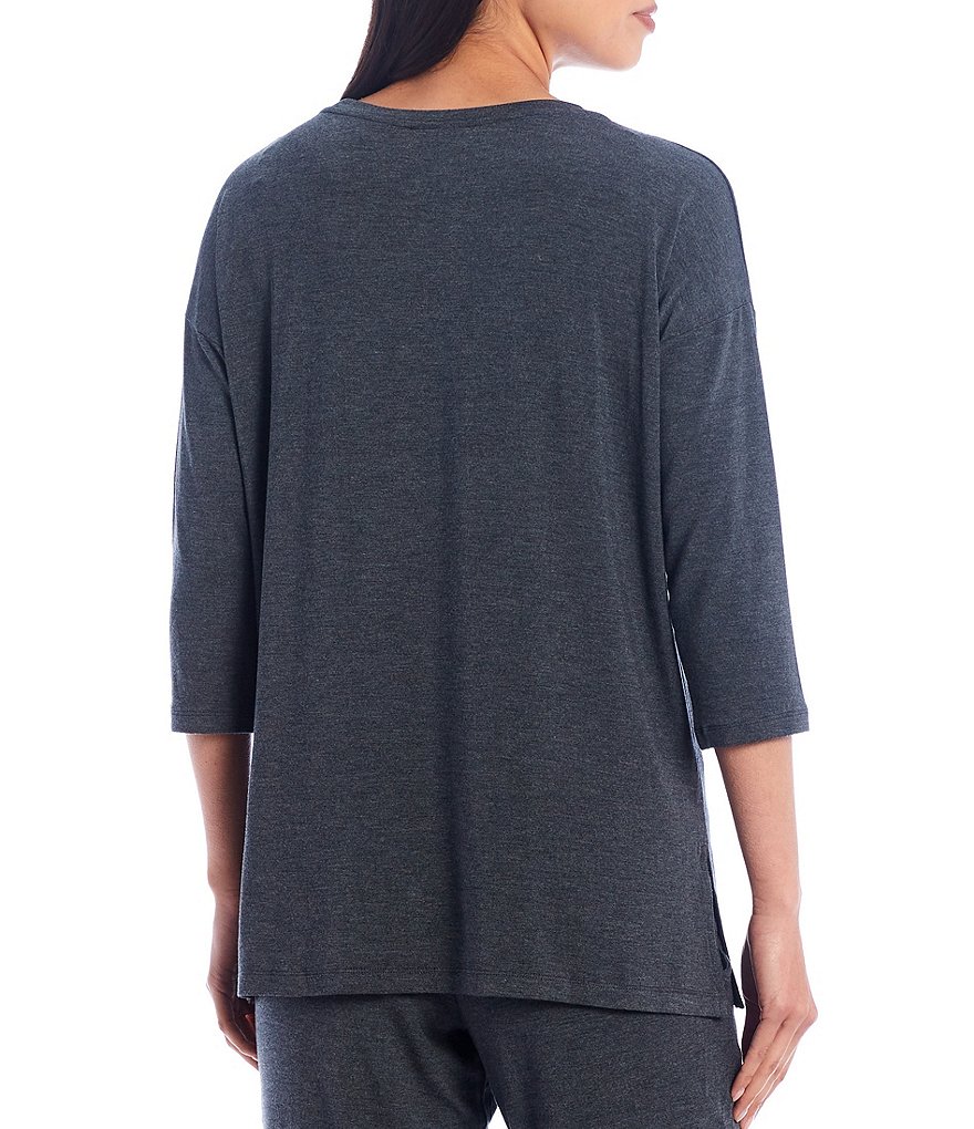 VAN WINKLE & CO. Solid Heather Jersey Knit Sleep Top