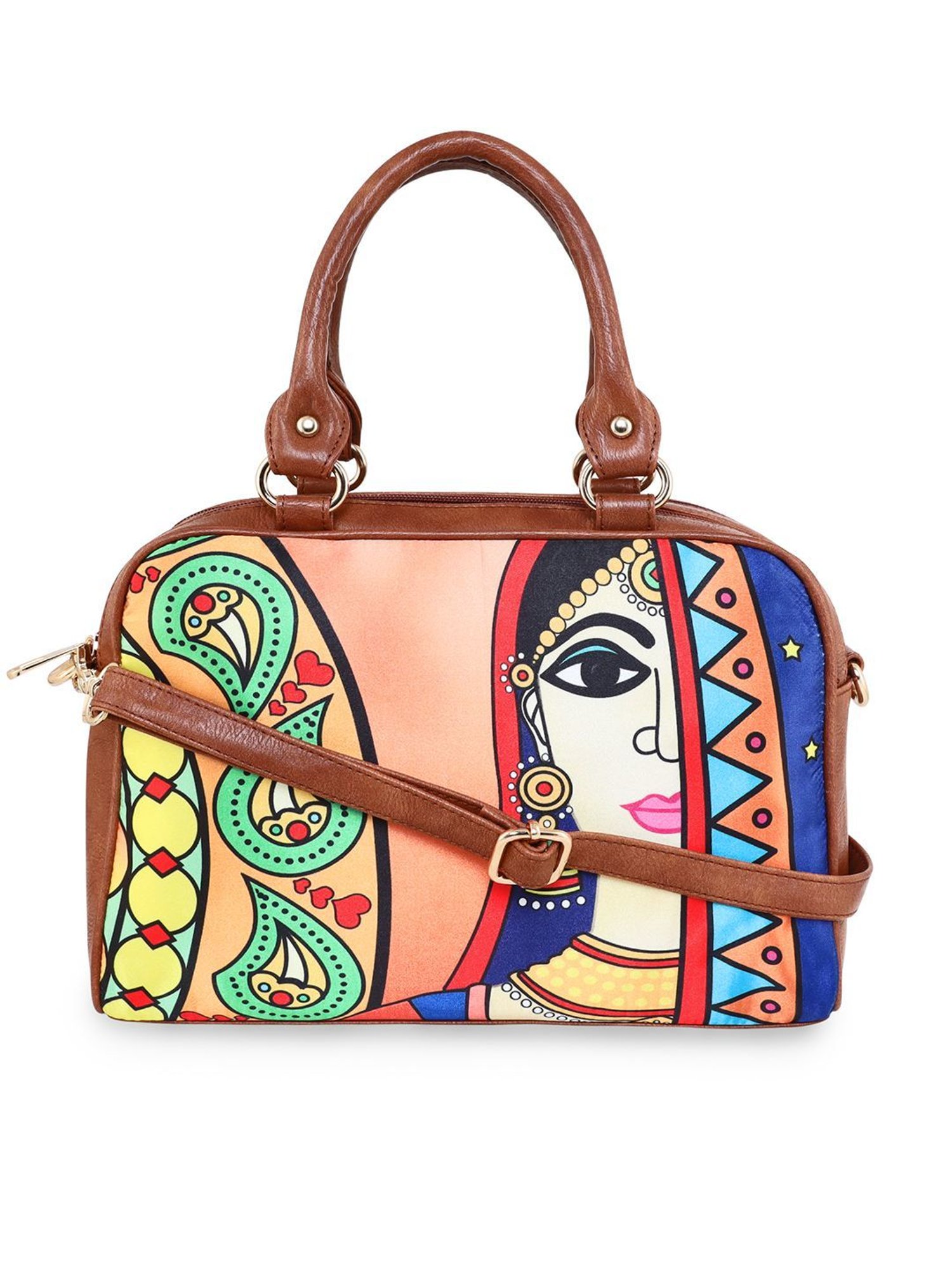 Sabhyata Multicolor Printed Medium Satchel Handbag
