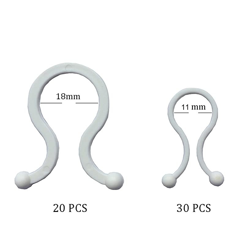 Pack PP Twist Ties,Reusable Cable Ties Assorted Size (D:11mm and 18mm) Cable Ties Cord Organizer Cord Management for Household, Office, Travel,(White)