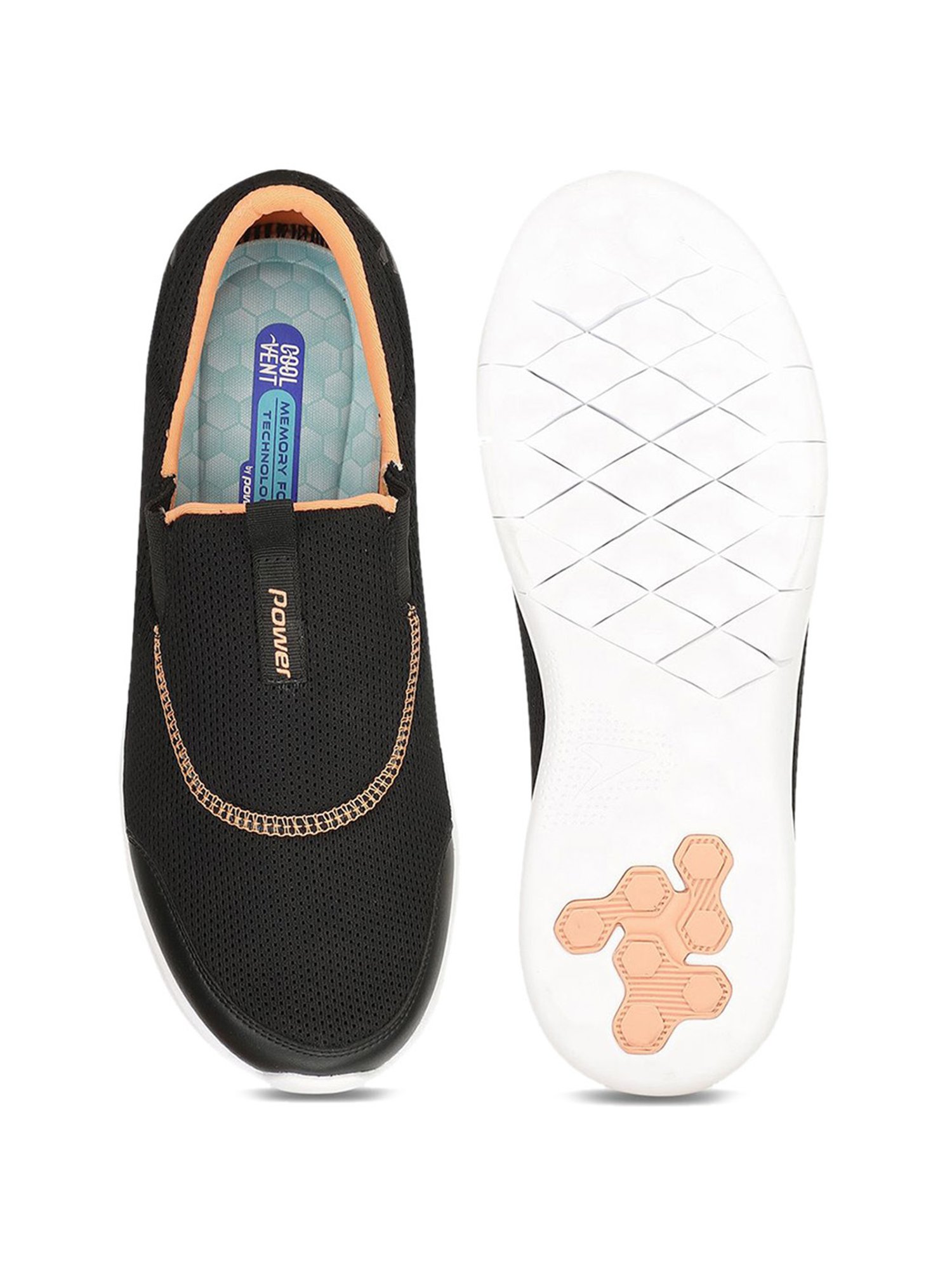 Power by Bata Women's Black Walking Shoes