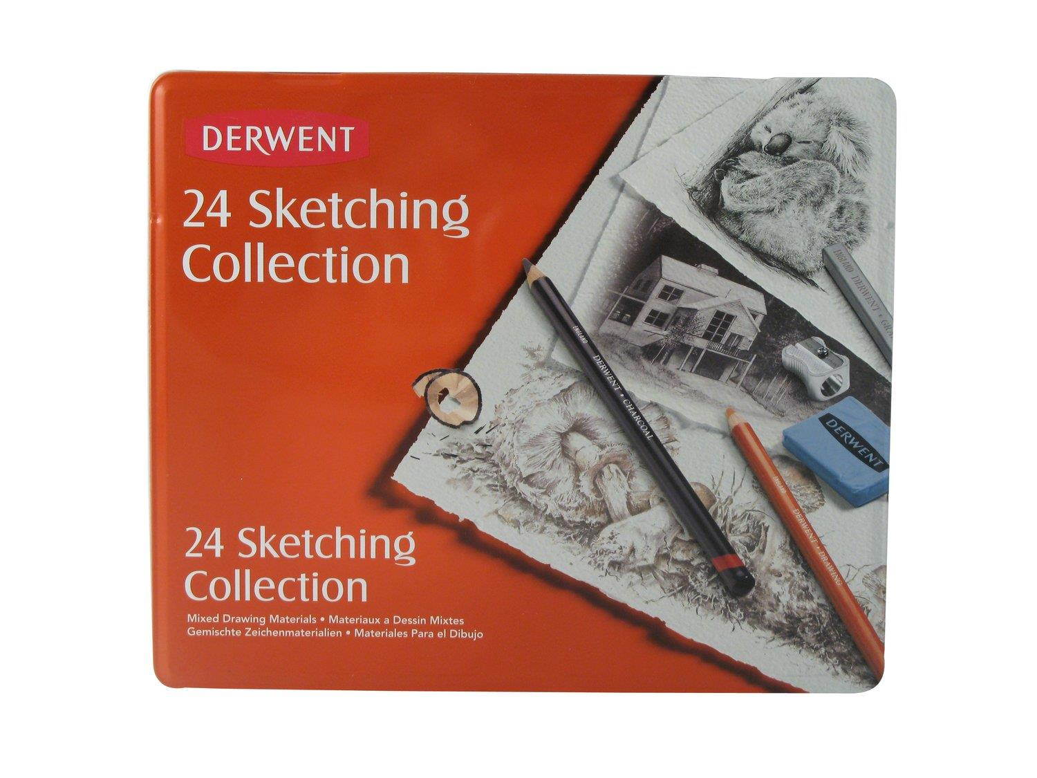 Derwent Sketching Collection, Metal Tin, 24 Count (34306)