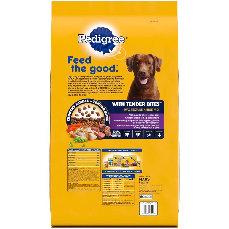 Pedigree with Tender Bites Chicken & Steak Flavor Adult Complete & Balanced Dry Dog Food - 17lbs