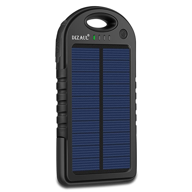Solar Charger 5000mAh Portable Solar Power Bank WaterproofShockproofDustproof Dual USB Battery Bank Compatible with SmartphonesiPhoneSamsungAndroid PhonesWindows PhonesGoProGPS