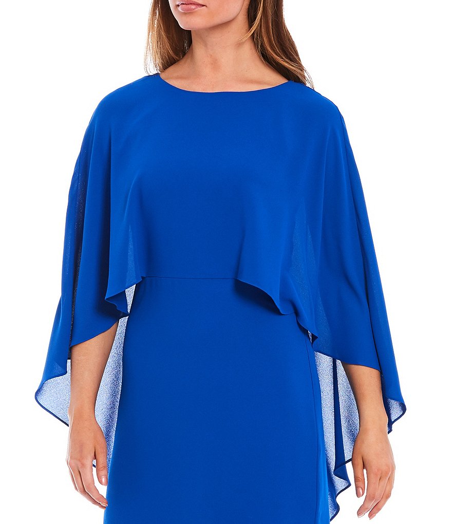 R & M Richards Faux Wrap V-Neck Embellished Waist Short Sleeve Dress