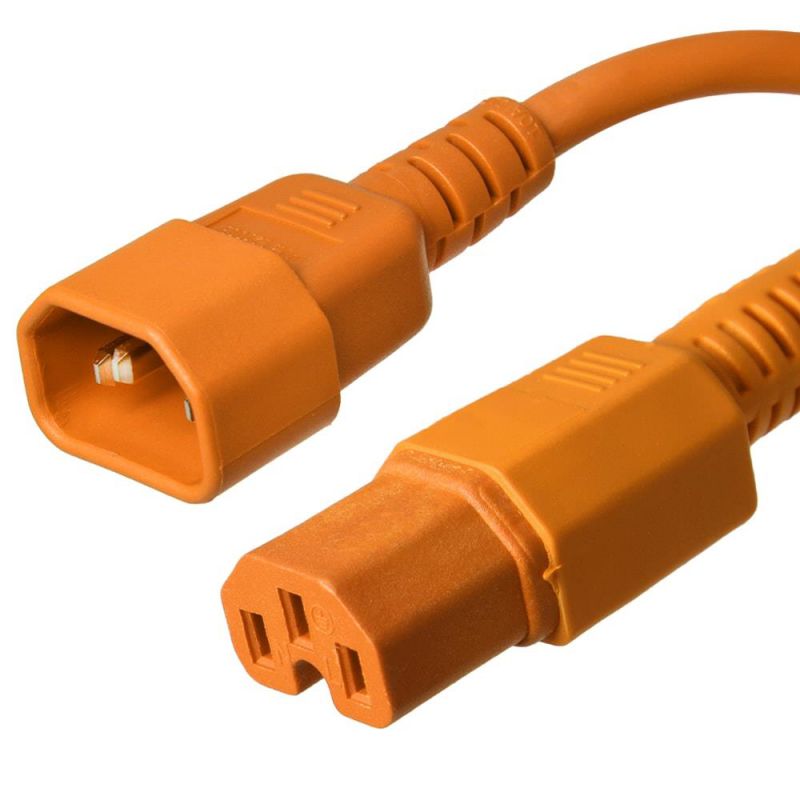 Ironbox C14 to C15 Connector Power Cord - Yellow - 4 Foot - 15A/250V - 14/3 SJT - IBX-7700-04