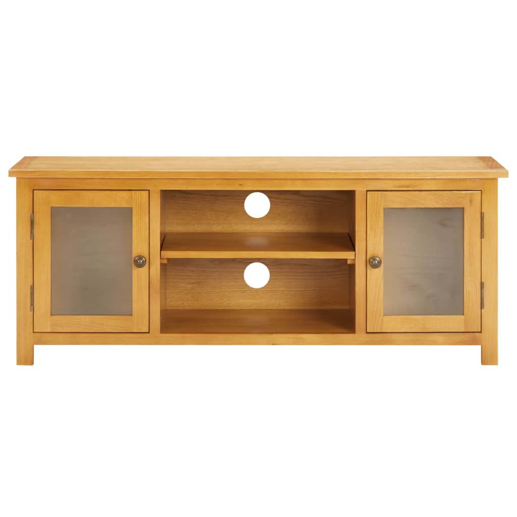 vidaXL Solid Oak Wood TV Cabinet MDF TV Stand Lowboard Living Room Storage