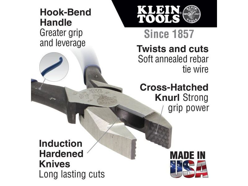 KLEIN TOOLS 201-7CST Ironworker's Pliers, 9-Inch