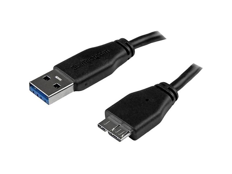 EVGA StarTech Slim SuperSpeed 1.6' M/M USB 3.0 A To Micro B Cable, Black USB3AUB50CMS