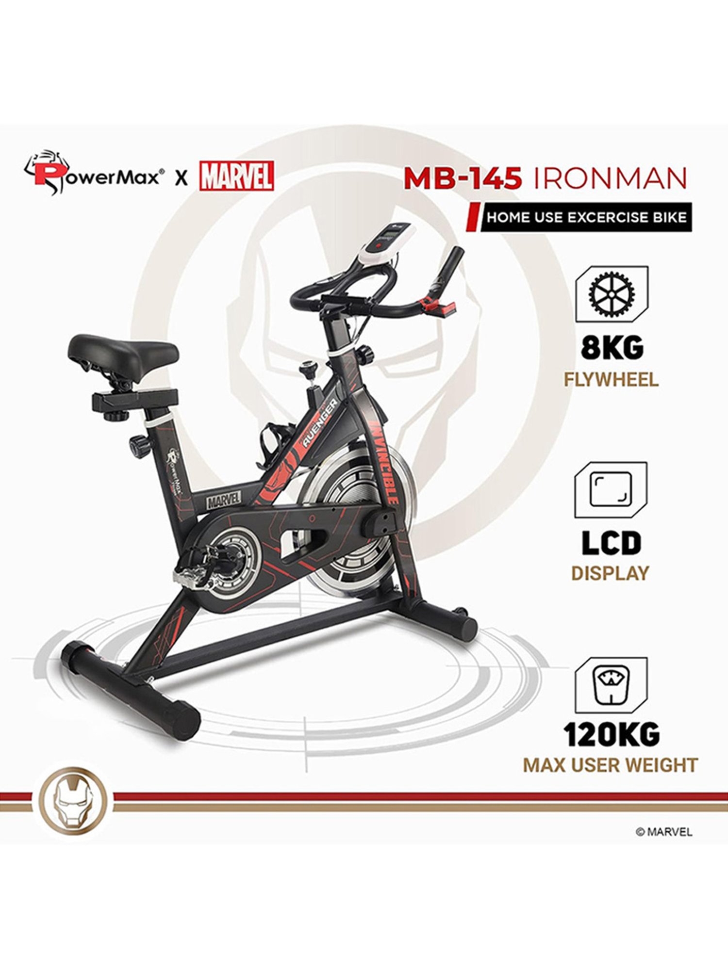 PowerMax Fitness MB-145 Spin Bike (Black)