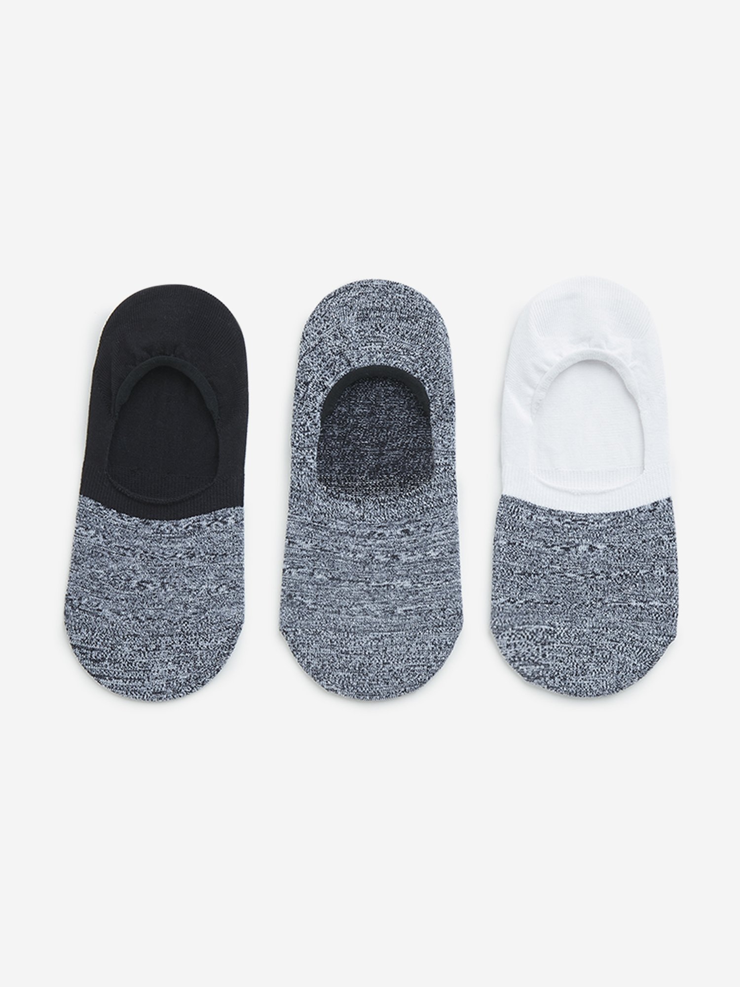 WES Lounge by Westside Grey Invisible Socks - Pack of 3