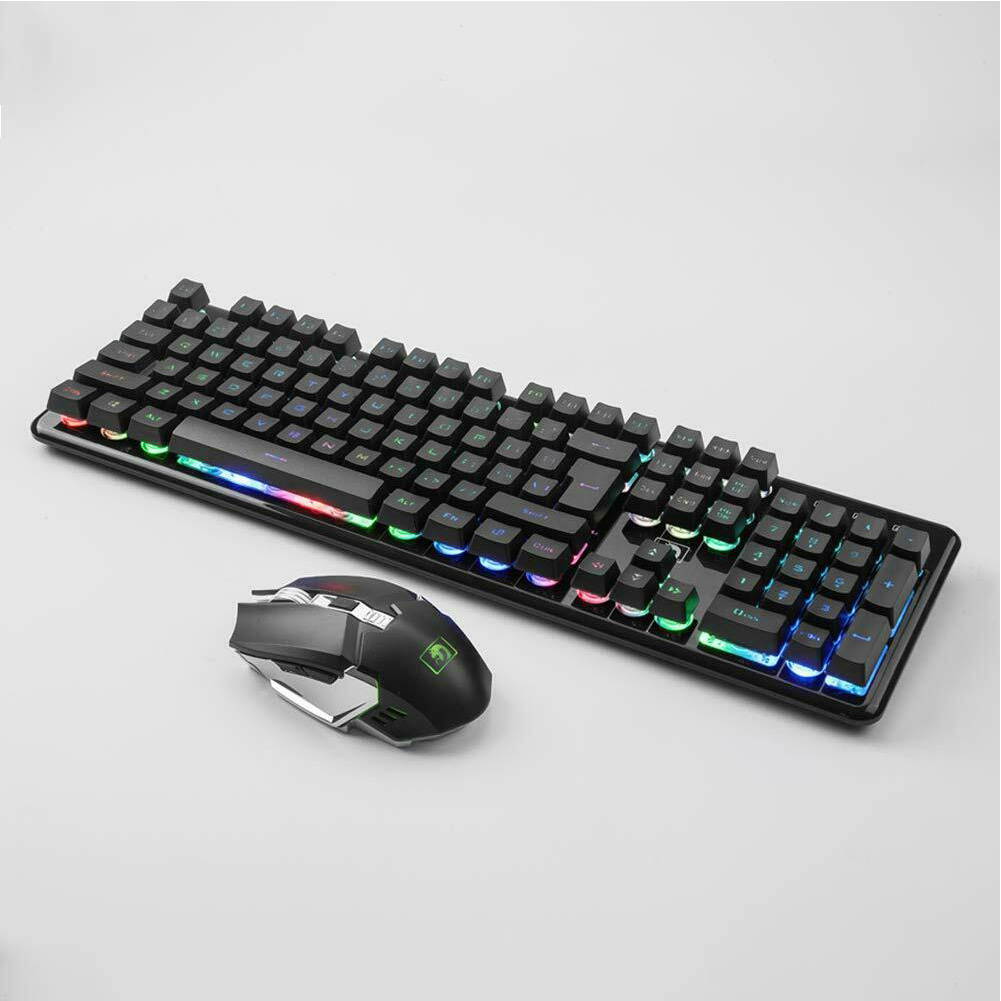 Xinmen K620 Rechargeable Wireless Backlit Keyboard Mouse Combo with USB Receiver Waterproof