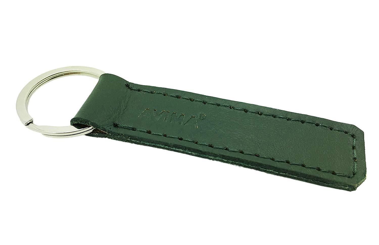 #1 BEST Premium Quality Handcrafted Elegant Classic Casual Durable Stylish Genuine Leather Strap Key Chain Car Key Key Fob with 1 Key Ring - 100% SATISFACTION GUARANTEE (Green)