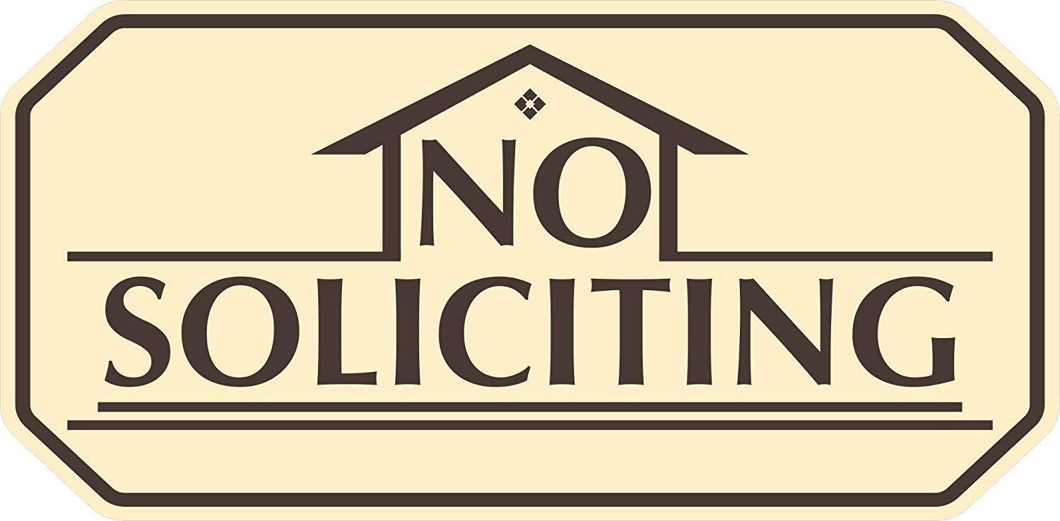 No Soliciting House Design (Ivory / Brown)