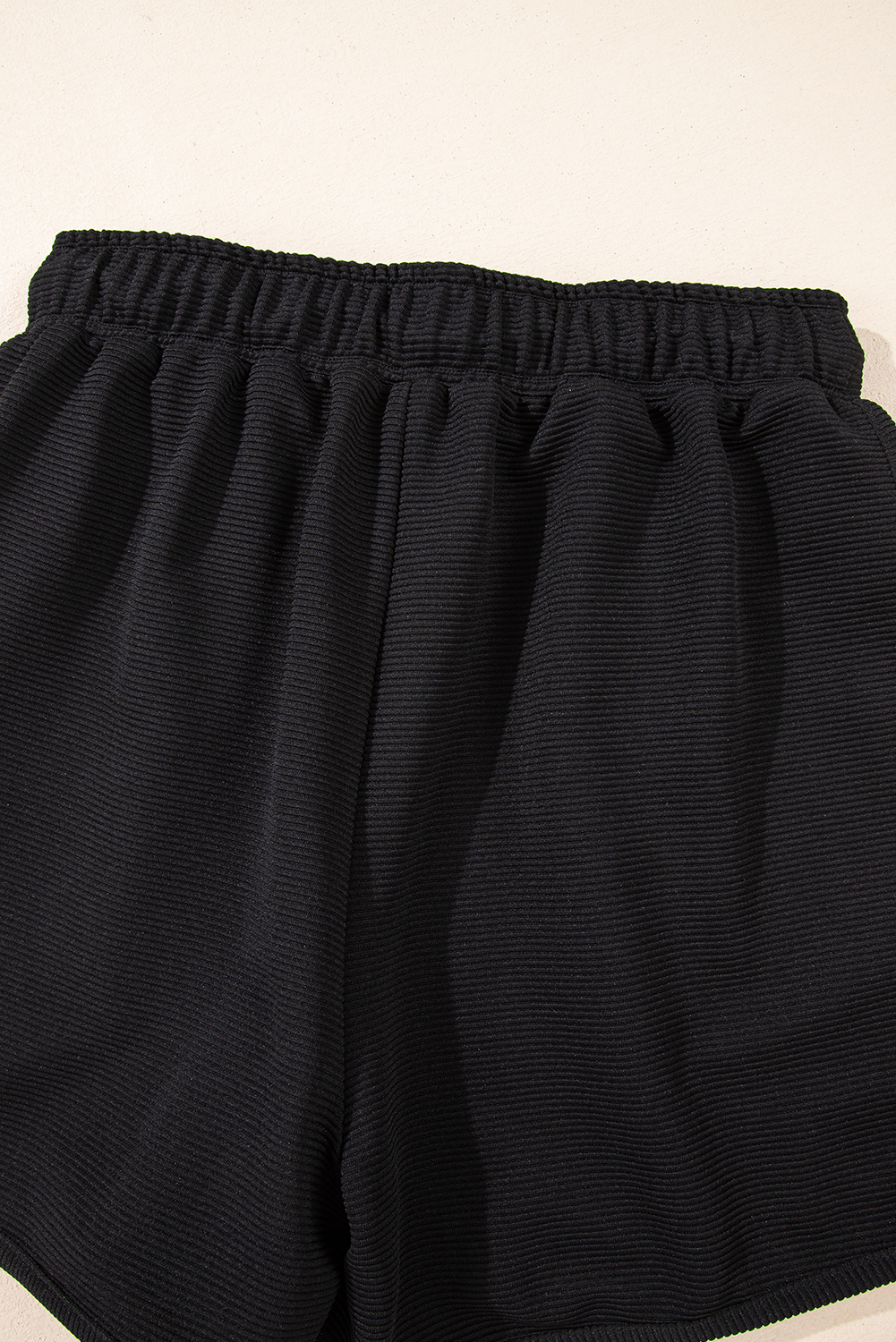 Skobeloff Textured Ruffle Split Top and Drawstring Shorts Set