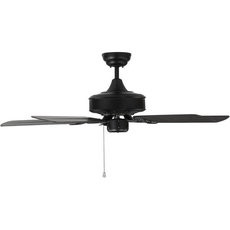 44" Monte Carlo Haven Outdoor Matte Black Pull Chain Ceiling Fan