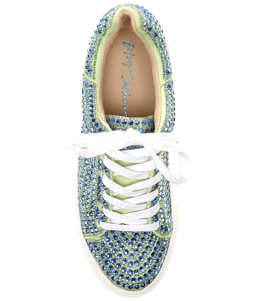 Blue by Betsey Johnson Sidny Rhinestone Embellished Platform Lace-Up Sneakers