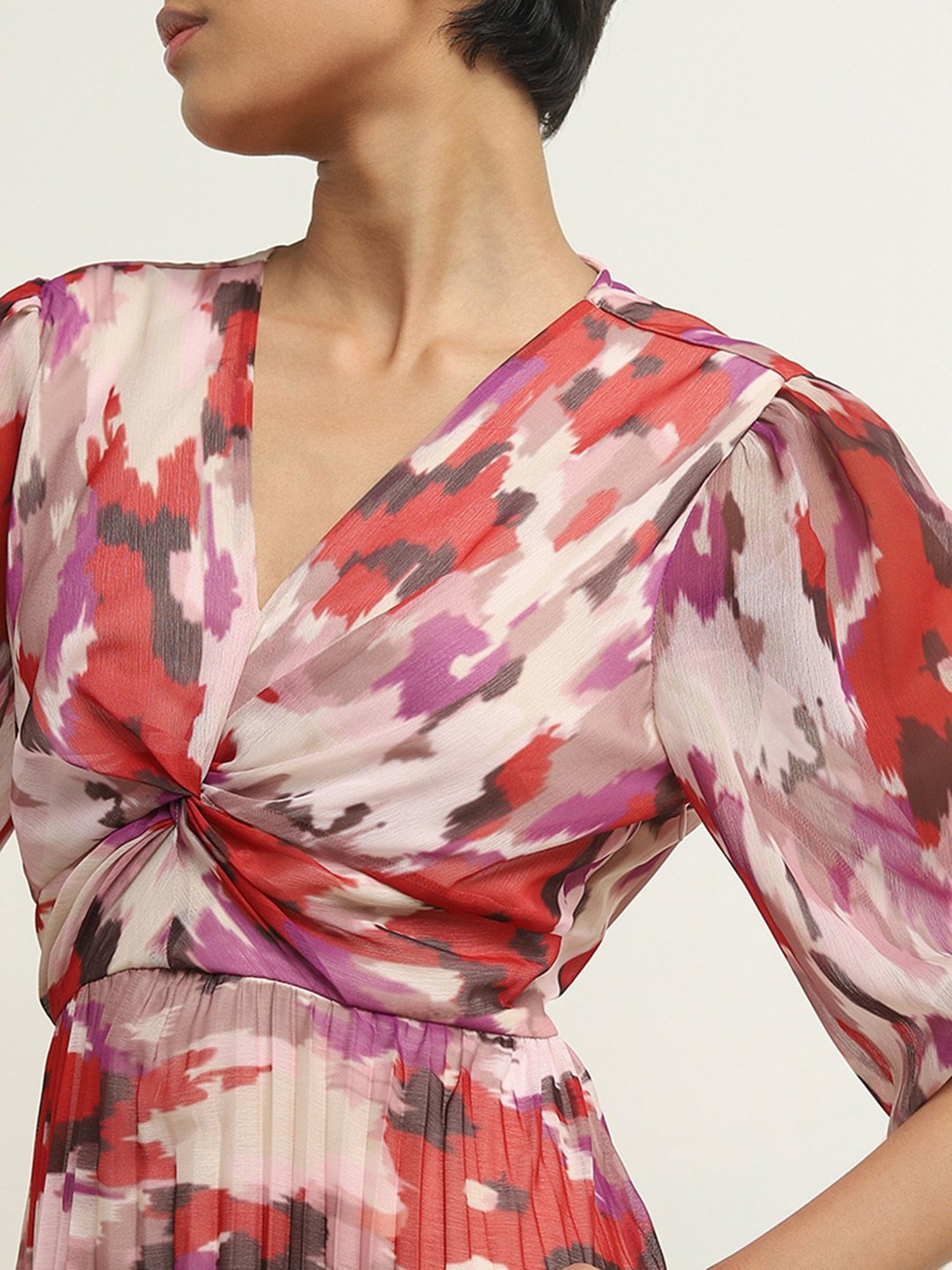 Wardrobe by Westside Multicolour Floral Printed A-Line Dress