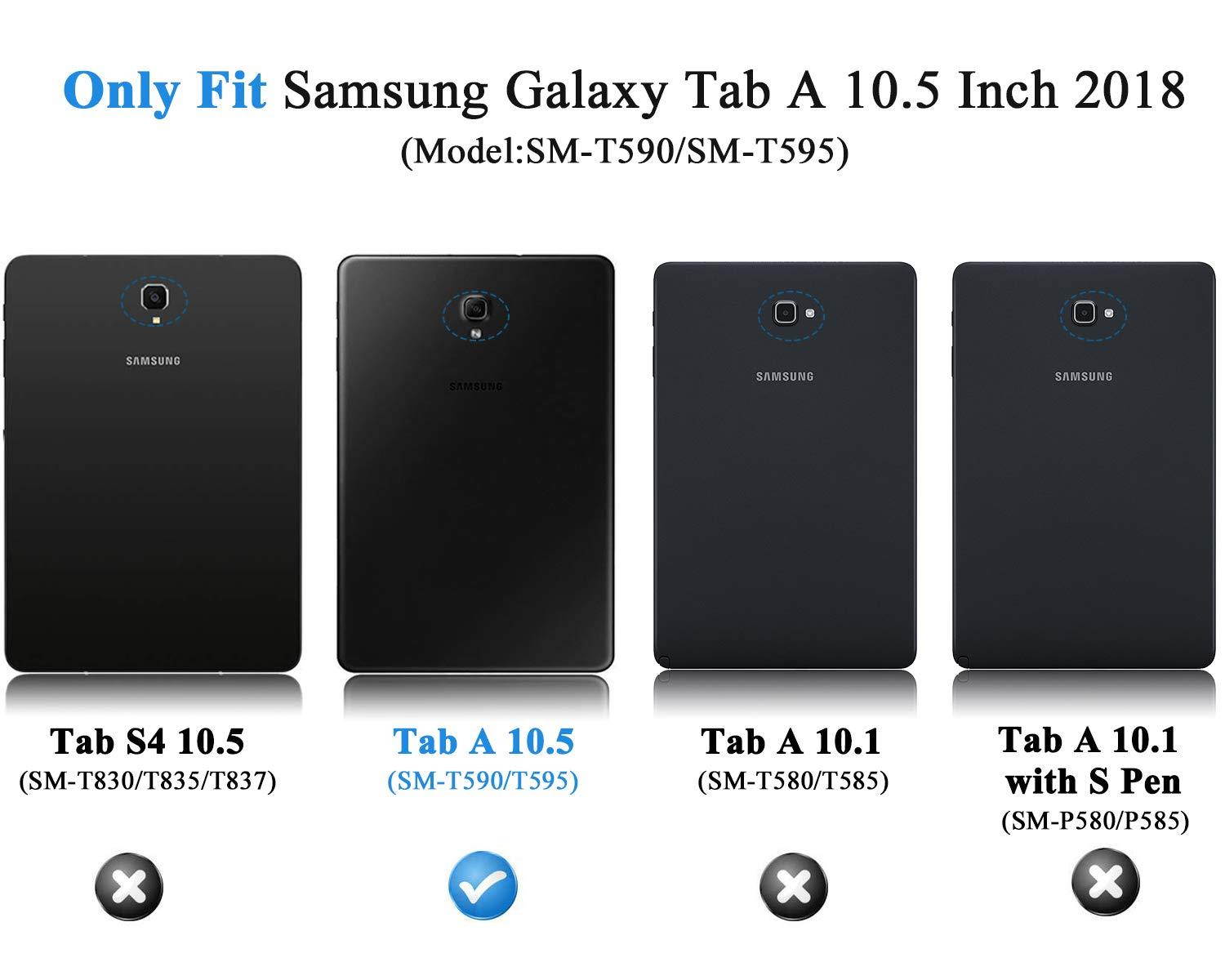 MoKo Case for Samsung Galaxy Tab A 10.5 2018 - Ultra Lightweight Slim-Shell Stand Cover Case with Auto Wake/Sleep Function for Samsung Galaxy Tab A 10.5 Inch SM-T590/T595/T597 Tablet, Black