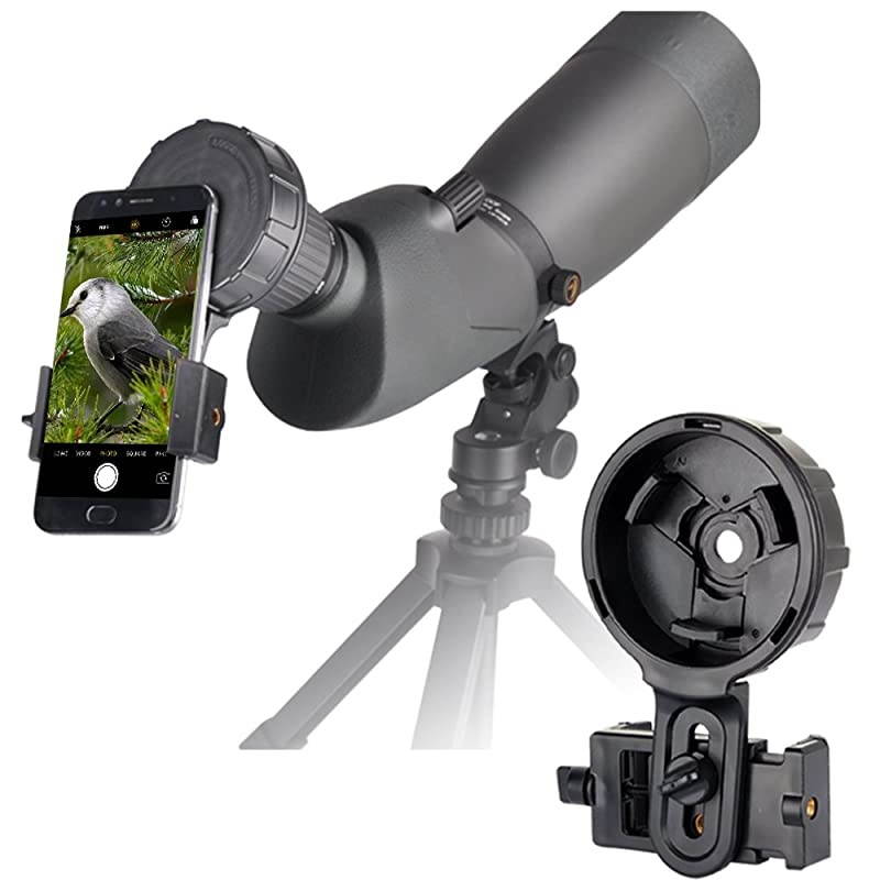 Telescope Phone Adapter Quick Aligned Cell Phone Digiscoping Adaptor Mount Compatible with Spotting Scope Binoculars Monocular Fit Almost All Brands of Smartphones Big Type