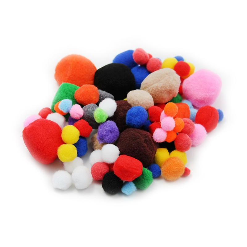 creative Arts by charles Leonard Pom-Poms, Assorted Sizes/colors, 100/Bag (69310)