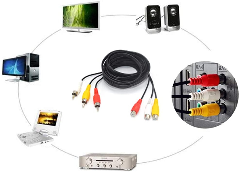 Xenocam 15ft 3RCA Male to Female Audio Composite Extension Video Cable DVD