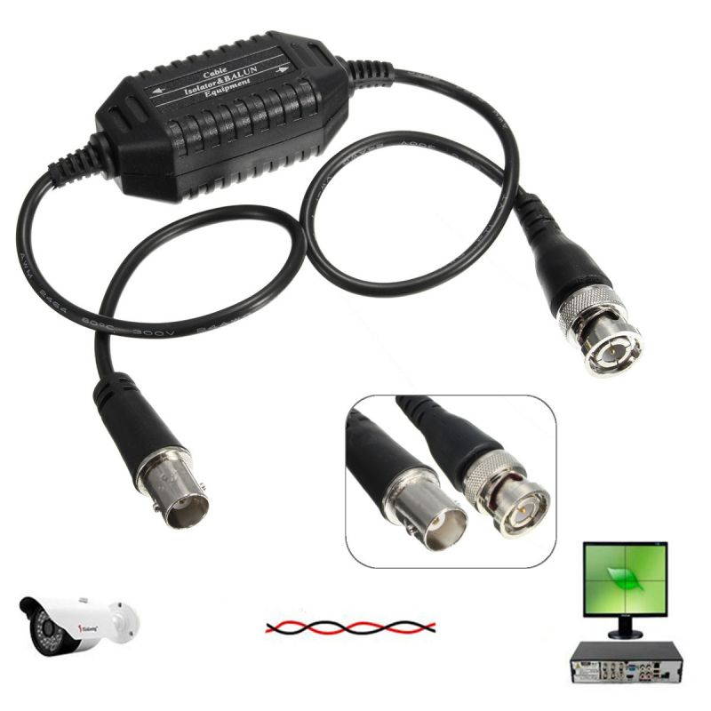 Coaxial Video Ground Loop Isolator Balun BNC Male to Female for CCTV Camera Elec-Mall -
