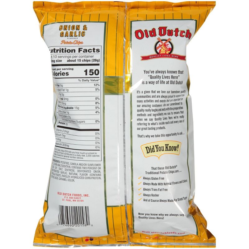 Old Dutch Family Pack Onion & Garlic Potato Chips - 9.5oz