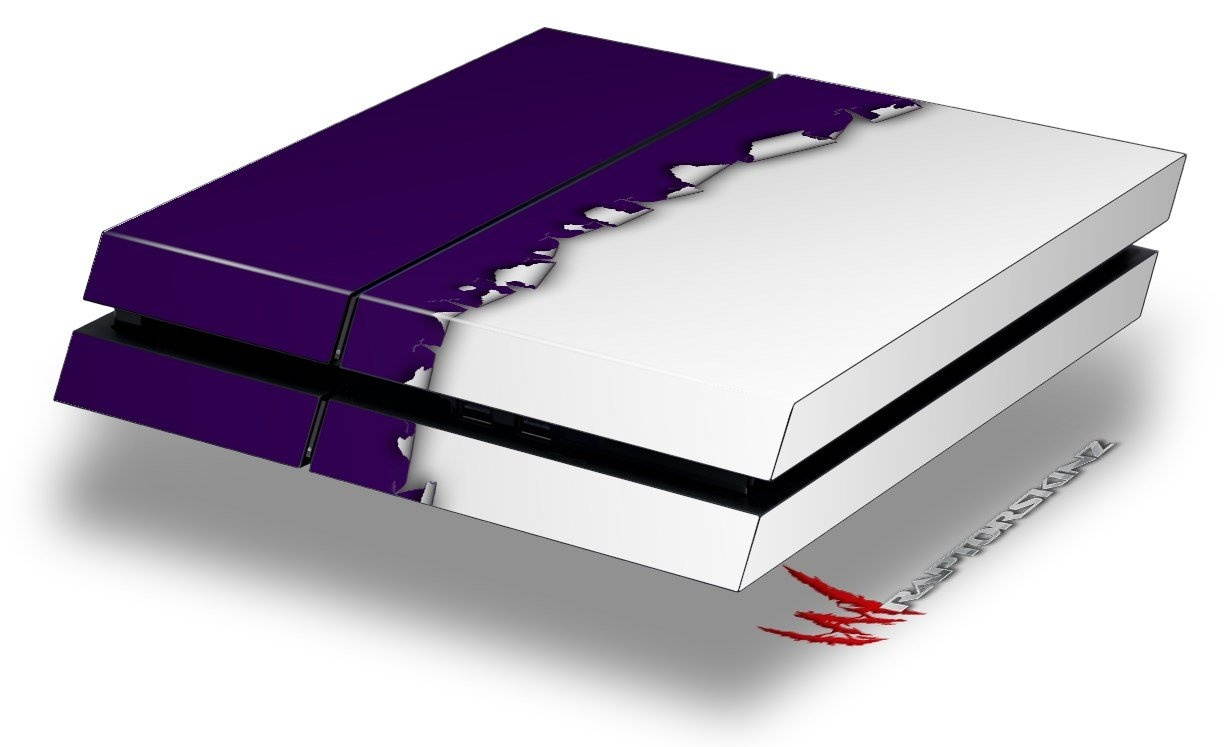 Ripped Colors Purple White - Decal Style Skin fits original PS4 Gaming Console