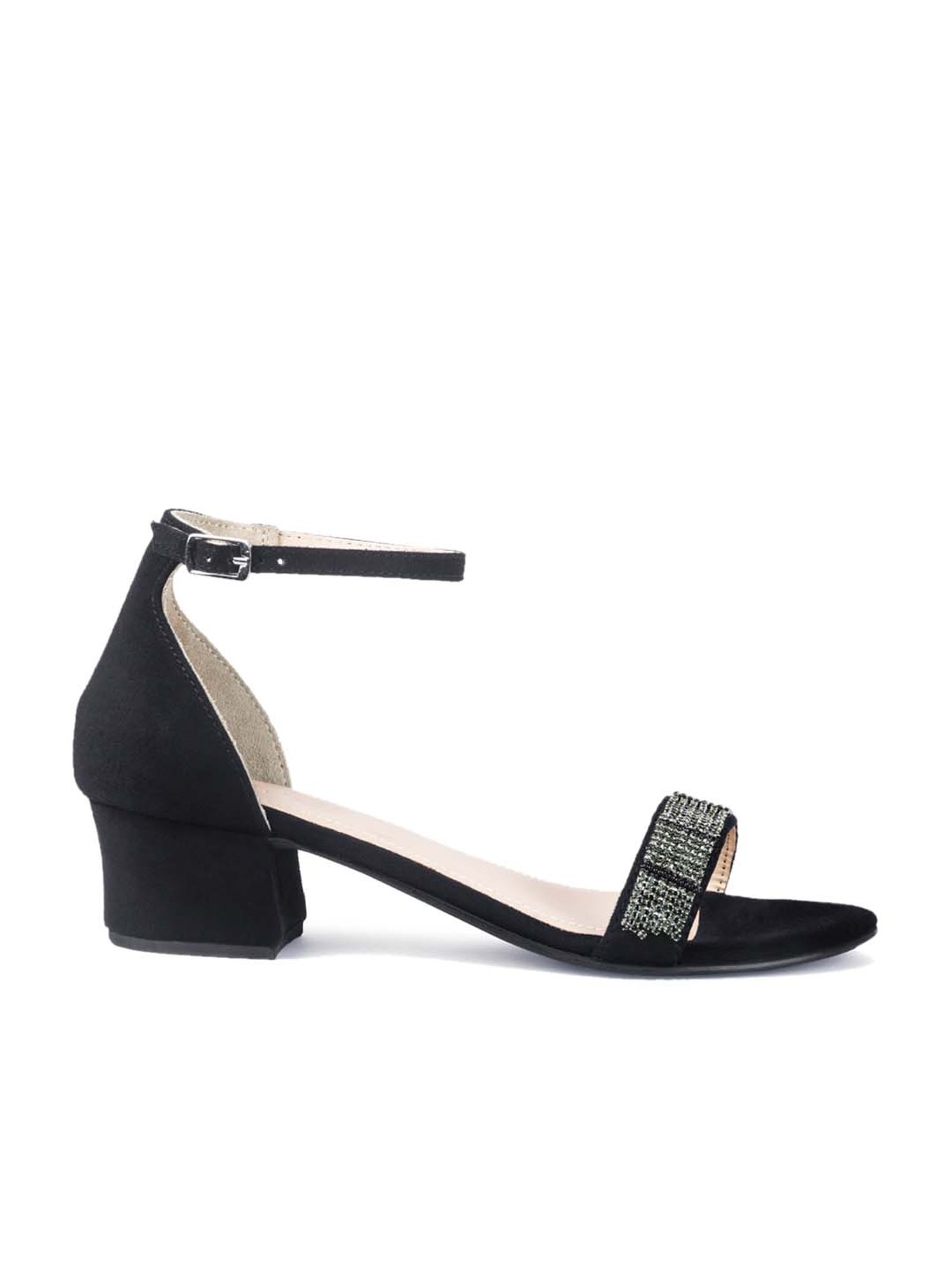 London Rag Women's Black Ankle Strap Sandals