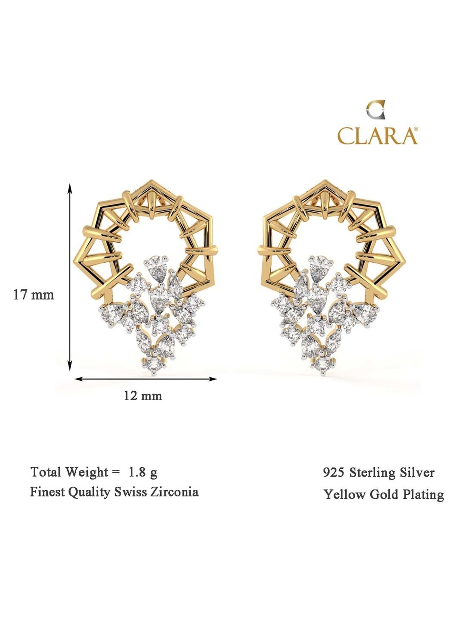 Clara 92.5 Sterling Silver Lily Earrings for Women