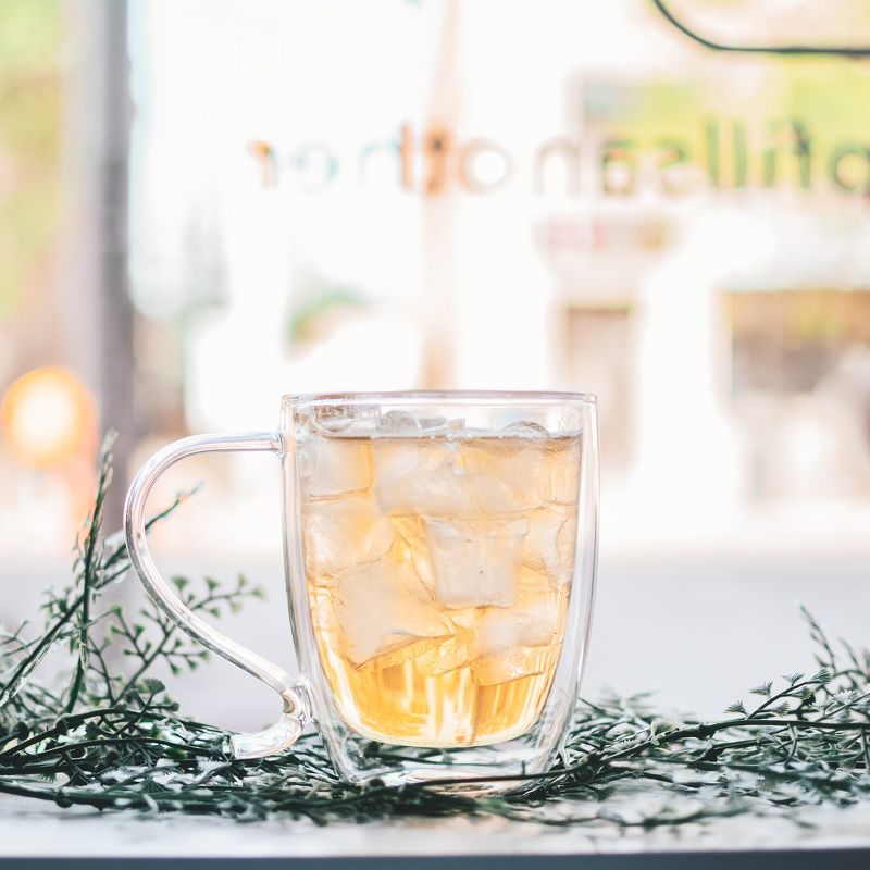 GROSCHE Cyprus Double Walled Glass mug for Coffee or tea, glass insulated cup, 16 fl oz. Capacity