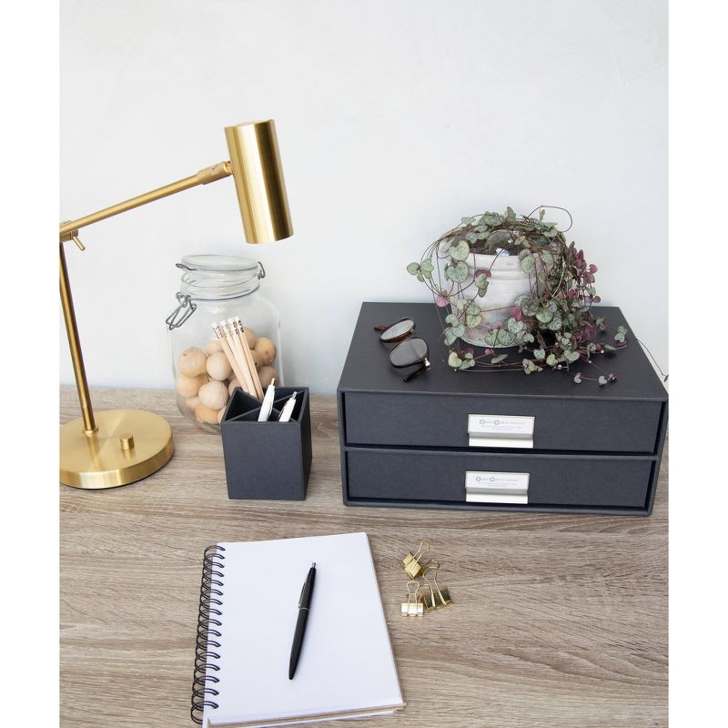 Birger 2-Drawer File Box Dark Gray - Bigso Box of Sweden