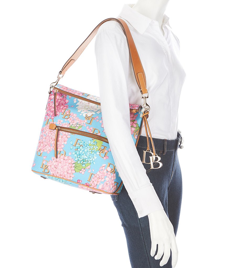 Dooney & Bourke Signature Hydrangea Monogram Collection Floral Hobo Bag