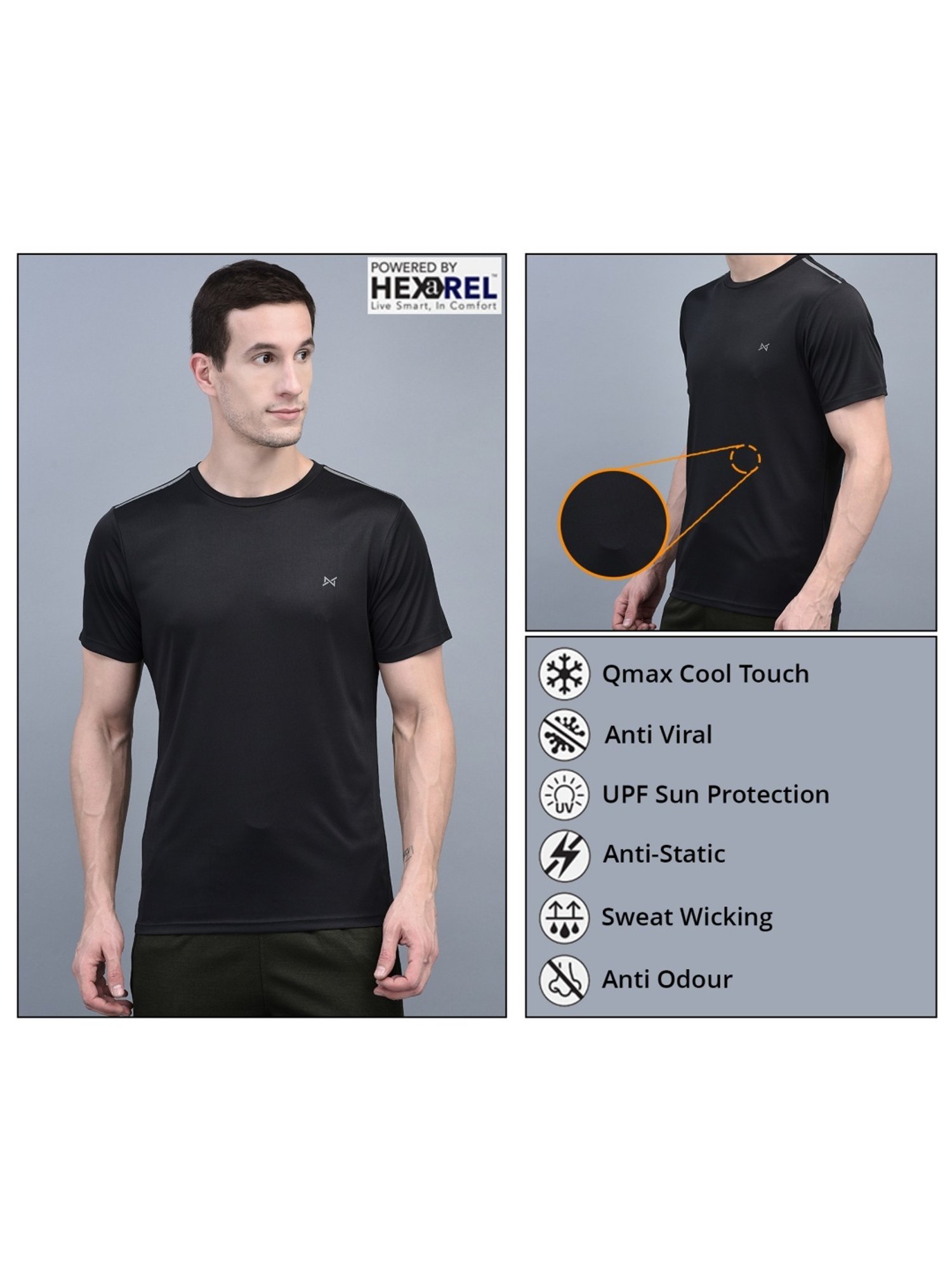 Force NXT Multicolored Regular Fit Sports T-Shirt - Pack Of 5