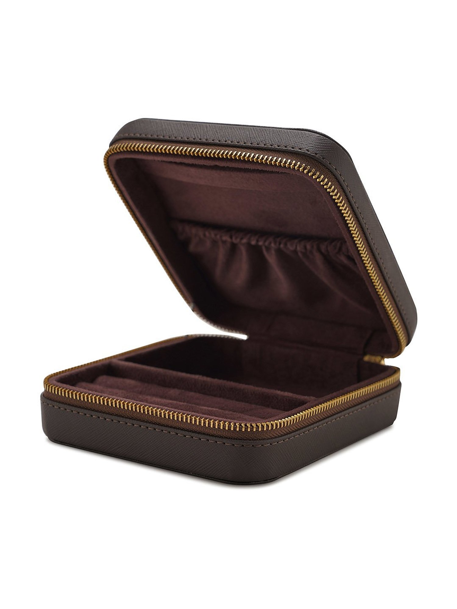 Pure Home and Living Brown Leather Solid Jewellery Organiser