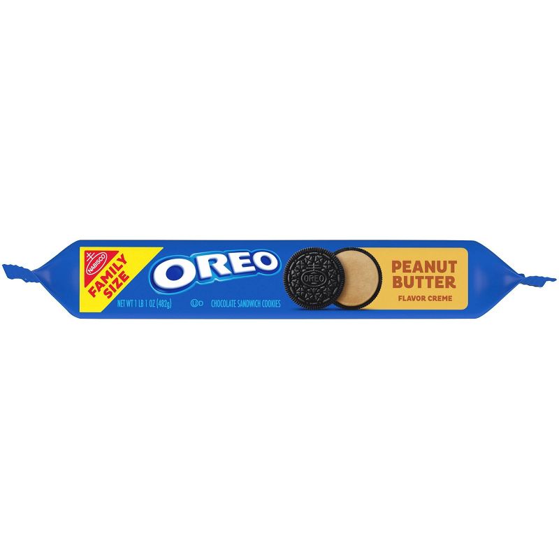 Oreo Peanut Butter Flavor Creme Chocolate Sandwich Cookies Family Size - 17oz