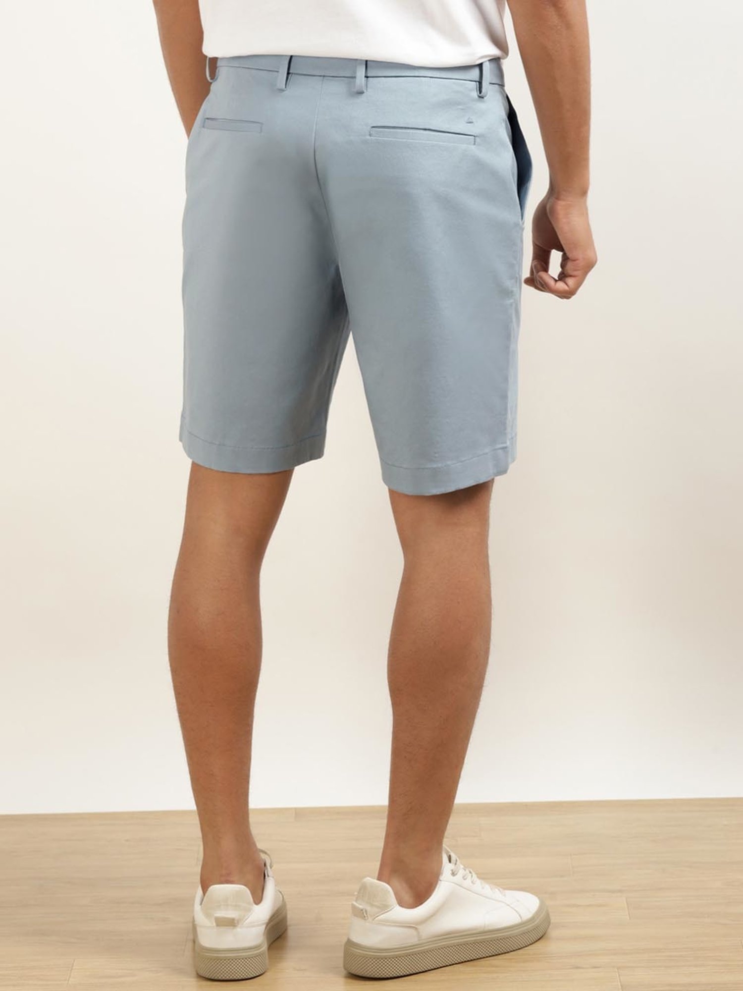 Andamen Blue Cotton Regular Fit Shorts