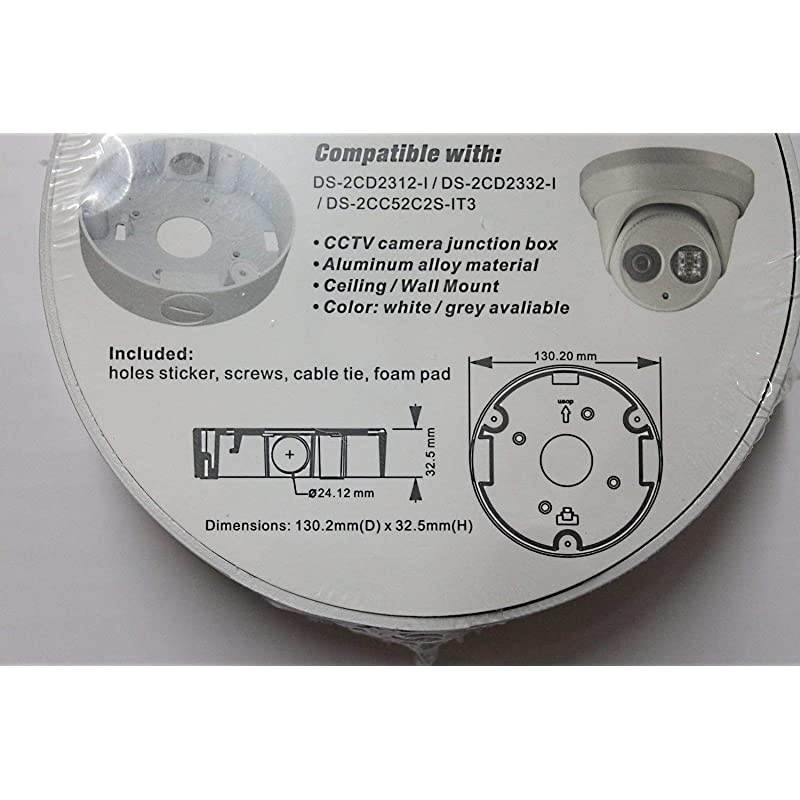 Junction BoxMounting Base Hikvision Turret Camera DS2CD23x2 | Dimensions 1302mmD x 325mmH 1 Pack Gray