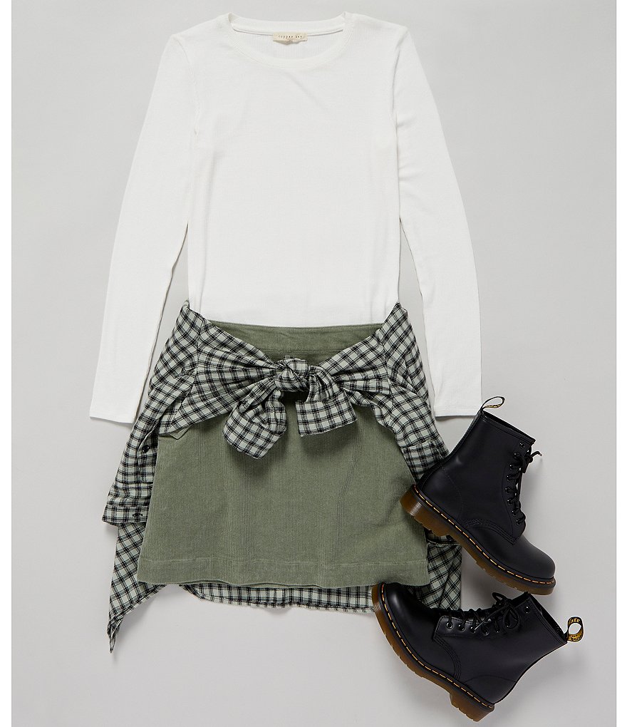 Copper Key Long Sleeve Ribbed Knit Tee