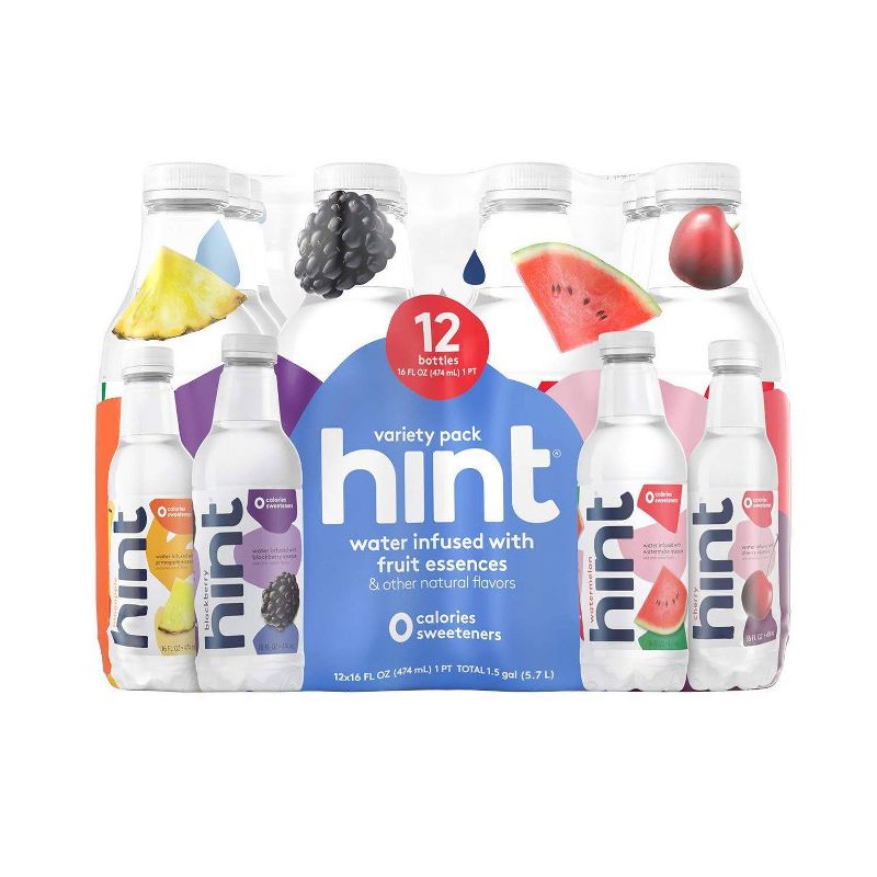 hint Blue Variety Pack Flavored Water - 12pk/16 fl oz Bottles