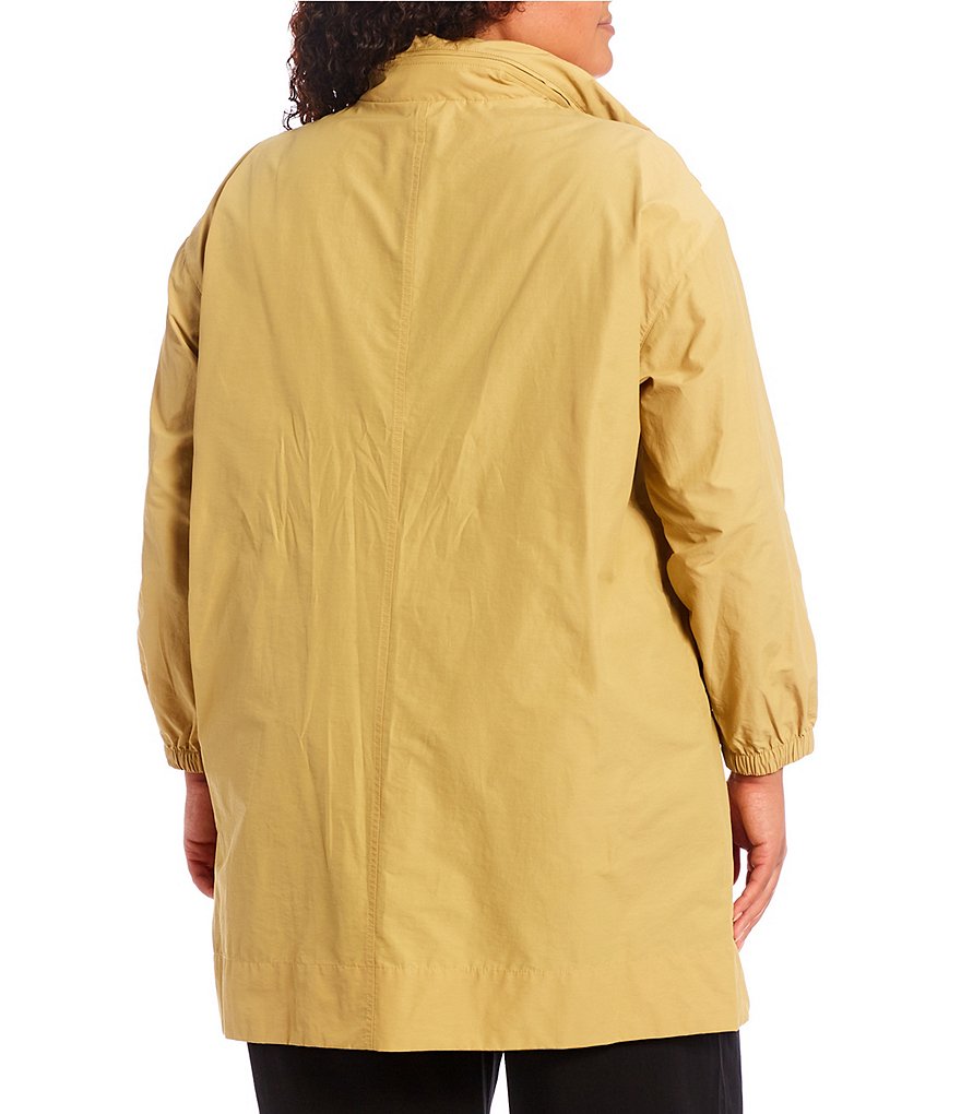 Ali Miles Plus Size Mixed Animal Print Open-Front Drop Needle Onion Skin Jacket