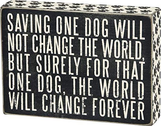 Save One Dog Box Sign by Primitives by Kathy