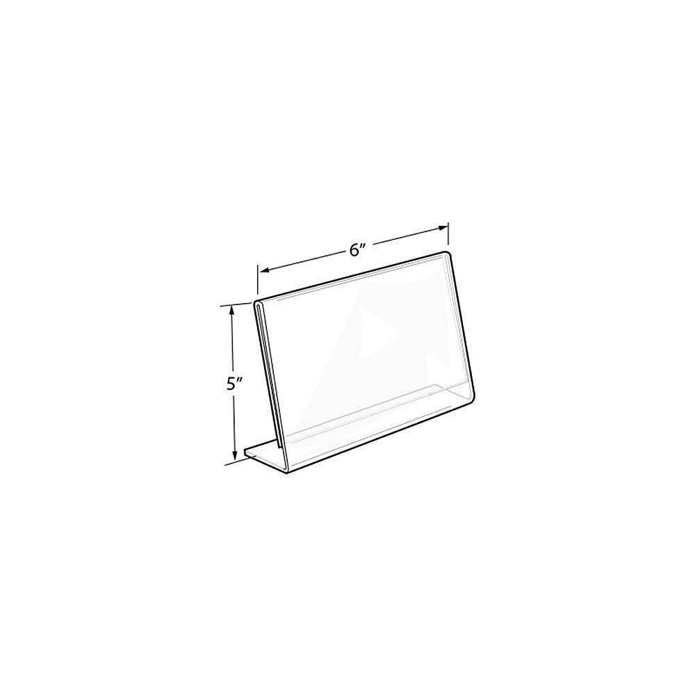 Azar Displays 112725 6" W x 5" H Horizontal L-Shaped Sign Holder-10pk