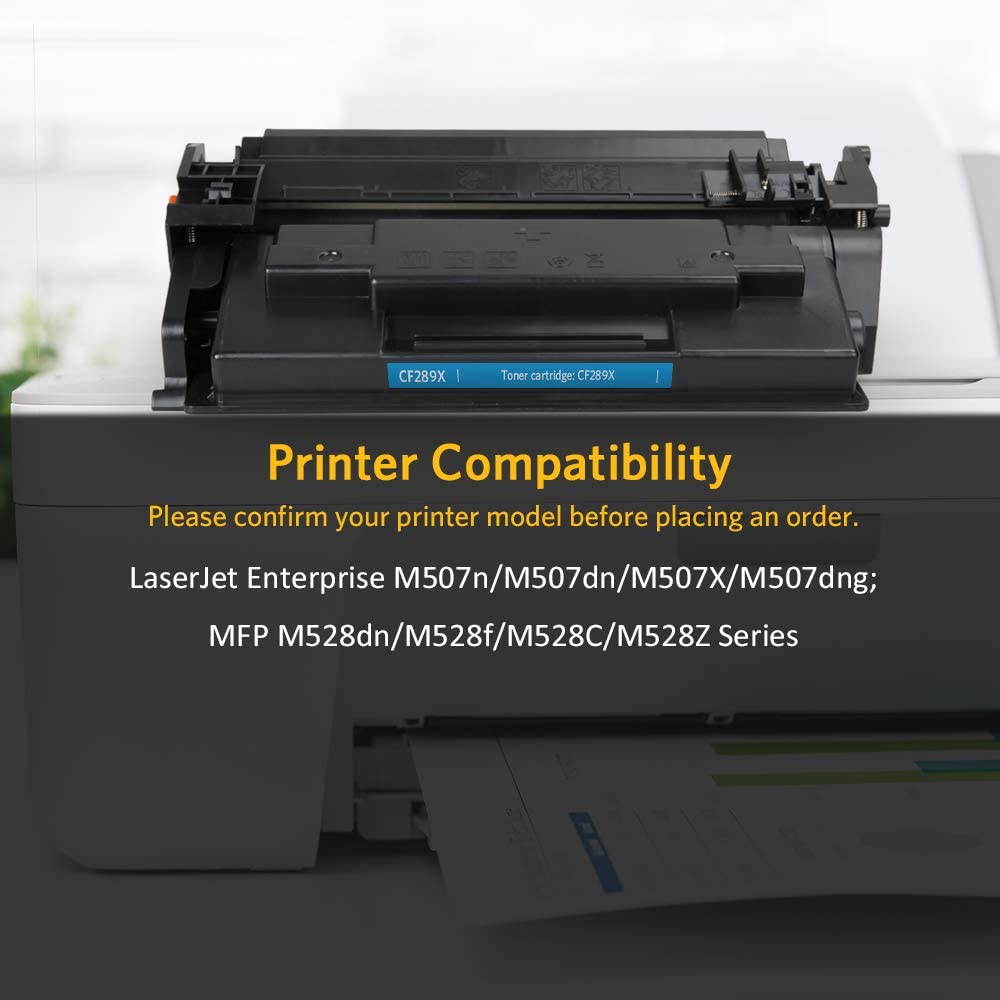 V4INK Compatible CF289X Toner Cartridge Replacement for HP 89X CF289X 89A CF289A for use in HP Laserjet Enterprise M507n M507dn M507X M507dng M528dn M528f M528C M528Z (Black 1 Pack, Without Chip)