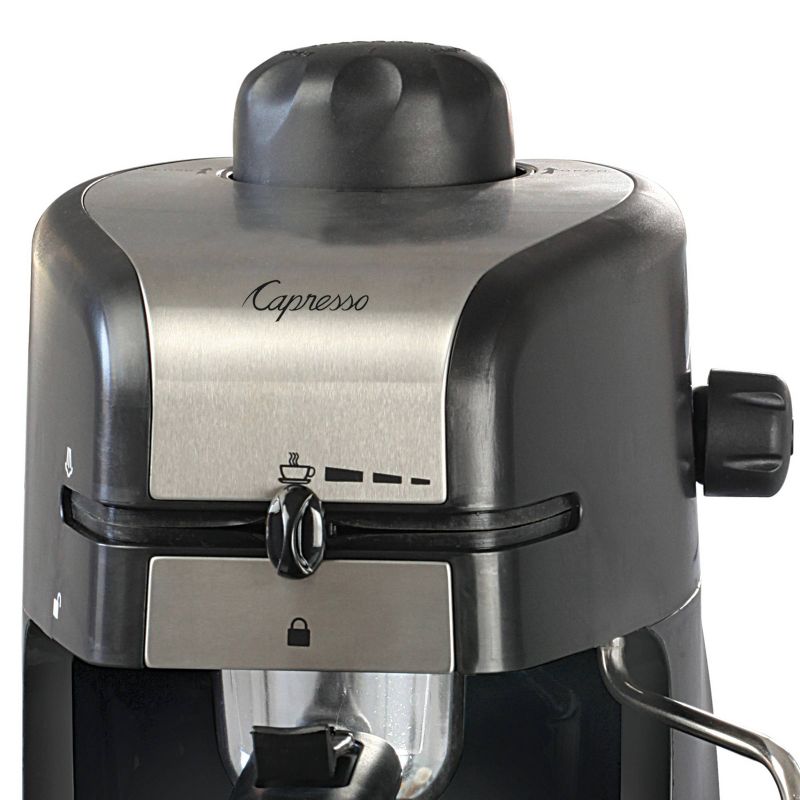 Capresso 4 Cup Espresso/Cappuccino Machine Steam PRO – Black/Stainless 304.01