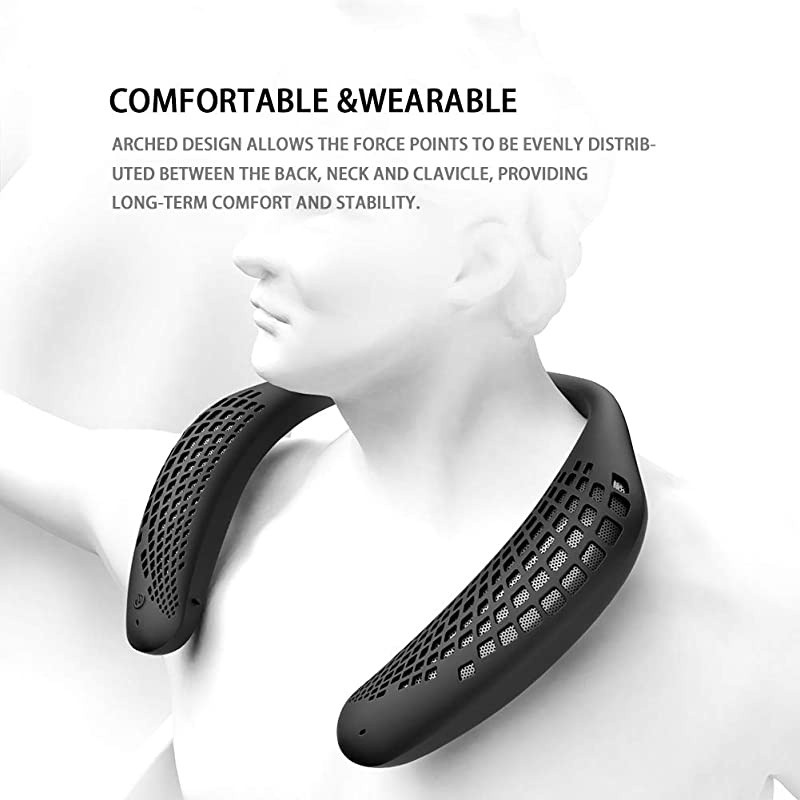 M110 Neckband Bluetooth Speakers Wireless Wearable Speaker True 3D Stereo Sound Portable Personal Speakers IPX5 Waterproof Bluetooth 50 Builtin Mic Comfortable and Durable Design Black