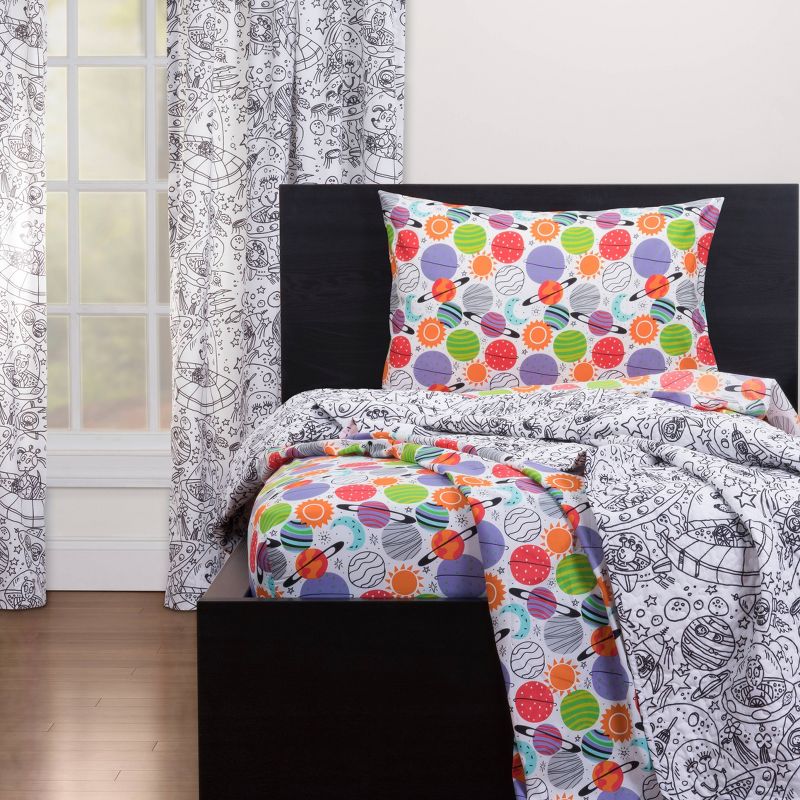 Crayola Pointillist Pansy Curtain Panel