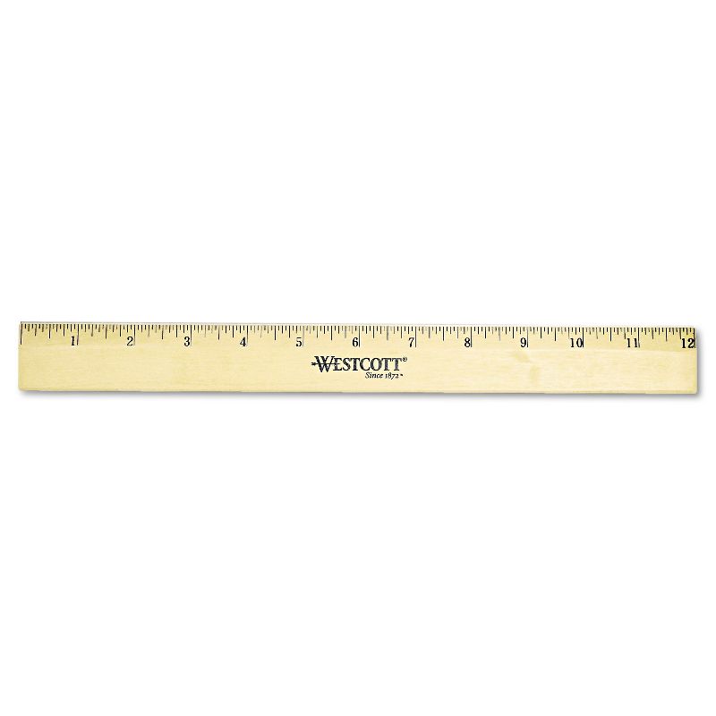 Westcott Wood Ruler with Single Metal Edge 12" 05011