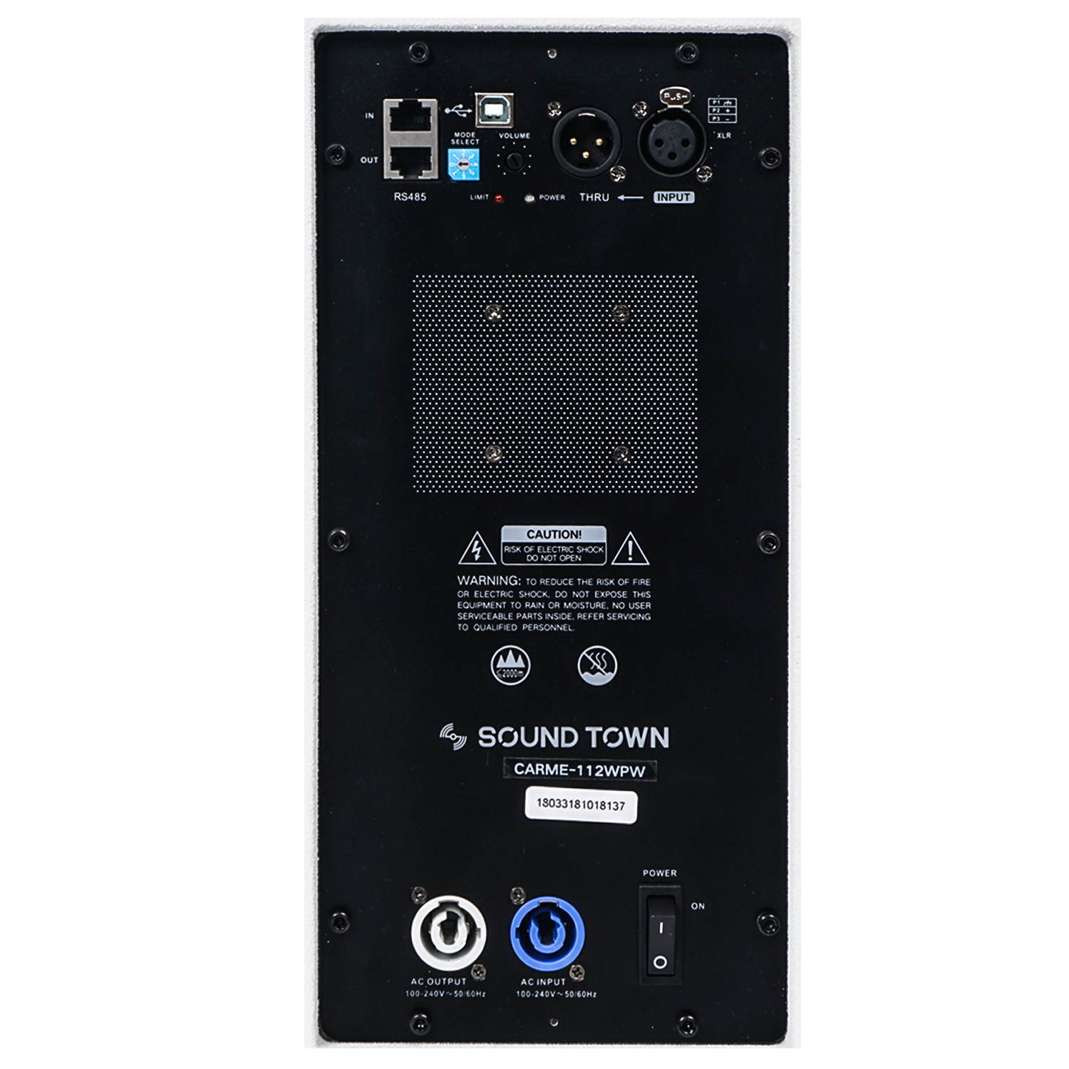 Sound Town CARME Series Powered PA Speaker and Subwoofer Combo Set with One 12&rdquo; PA Speaker, One 15&rdquo; Subwoofer, One Subwoofer Pole, White