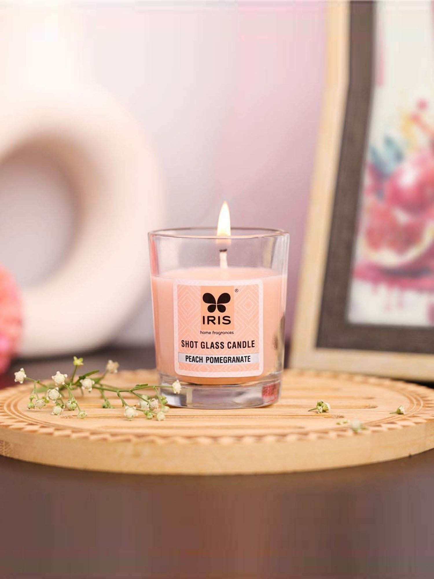 IRIS Peach Home Fragrances Peach Pomogranate Shot Glass Candle - Set of 5